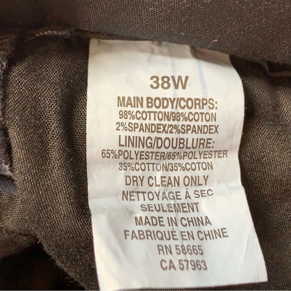 NORDSTROM Trim Straight Leg Stretch Flat Front Chino Trousers in Black - Picture 10 of 11